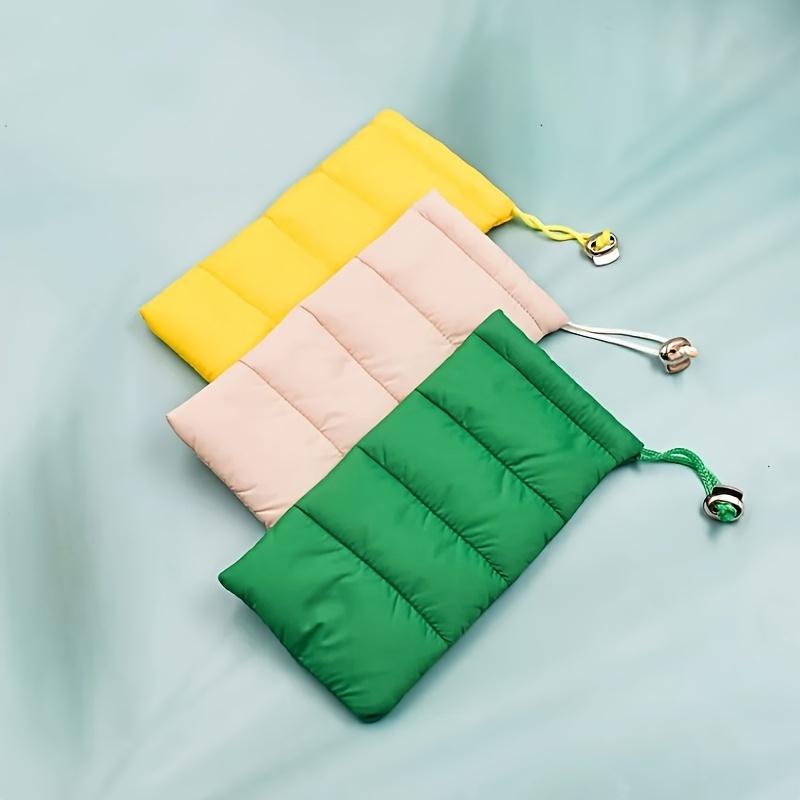 1pc Soft Quilted Nylon Eyeglass Case, Soft Padded Drawstring Glasses Pouch, Protective Spectacle Storage Bag