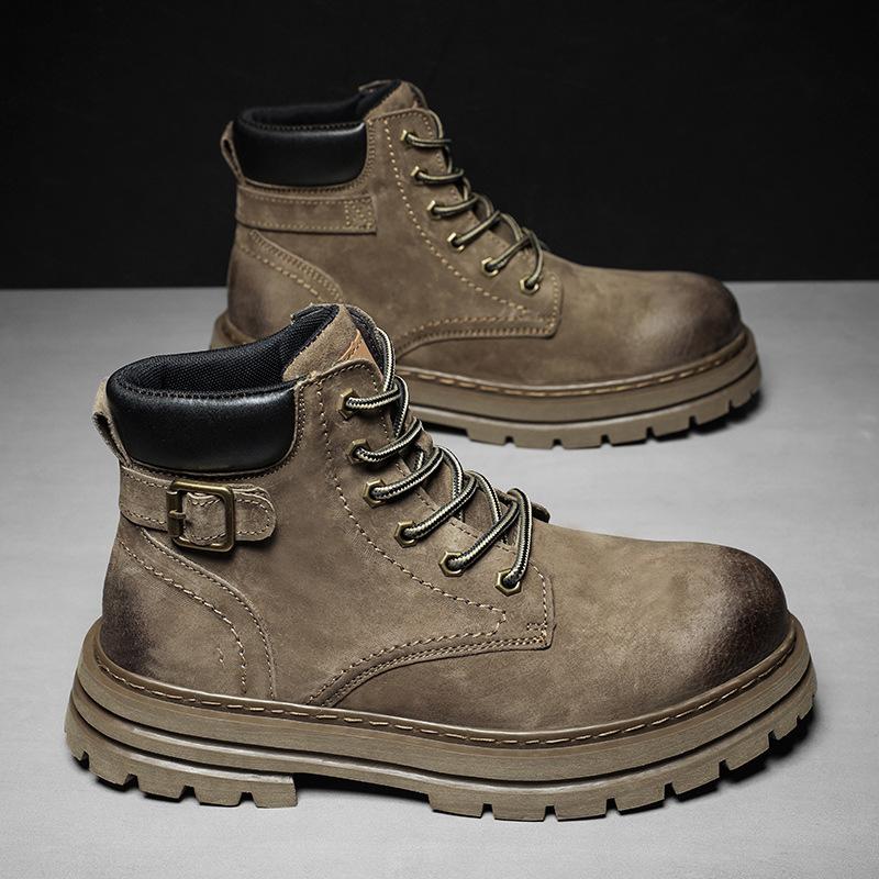 Martin boots men's 2025 new leather high-top men's shoes British style retro boots casual versatile tooling combat boots