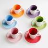 Set di 6 tazze da caffè professionali, stoviglie da caffè, stoviglie, macaron, ceramica smerigliata, set di tazze e piattini da caffè espresso in Italia