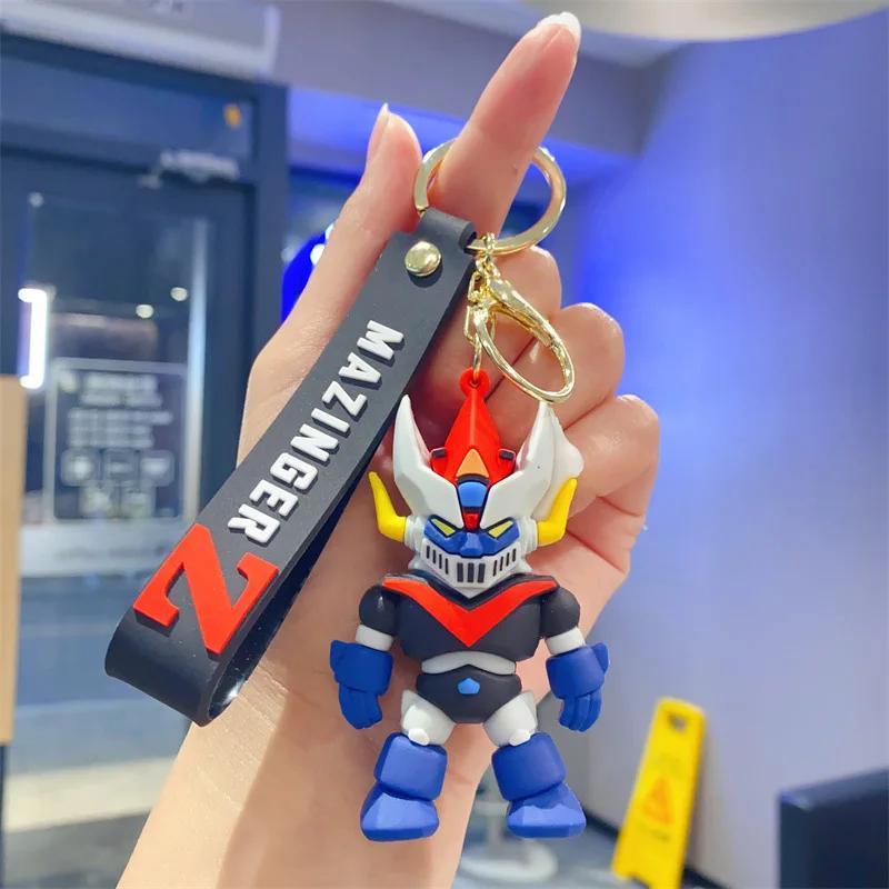 

Cute Anime Figures Doll Mazinger Z Keychain Fashion Backpack Keychain Couple Keyring Jewelry Birthday Gifts Sales Small Pendant