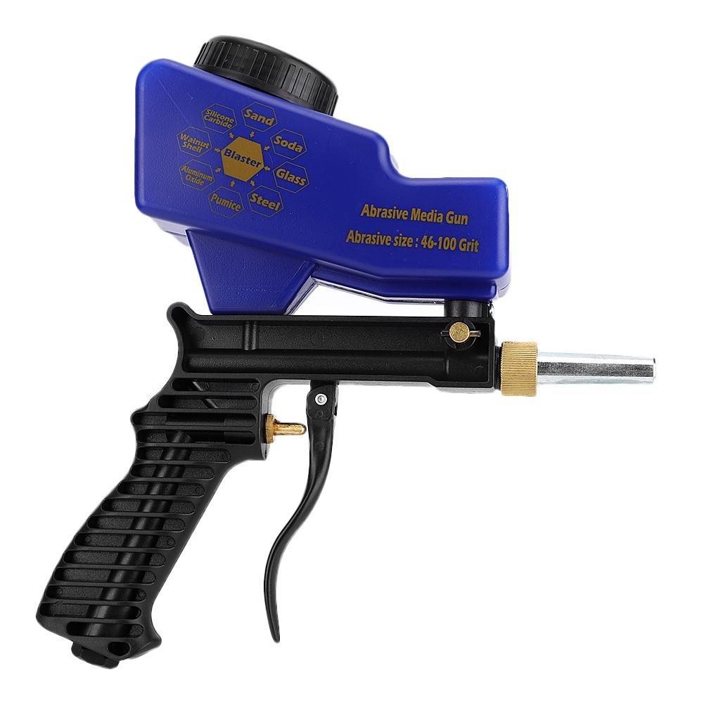 Portable Gravity Type Anti Rust Pneumatic Sandblasting Gun Sand Blaster Remove Rust Spot Blue