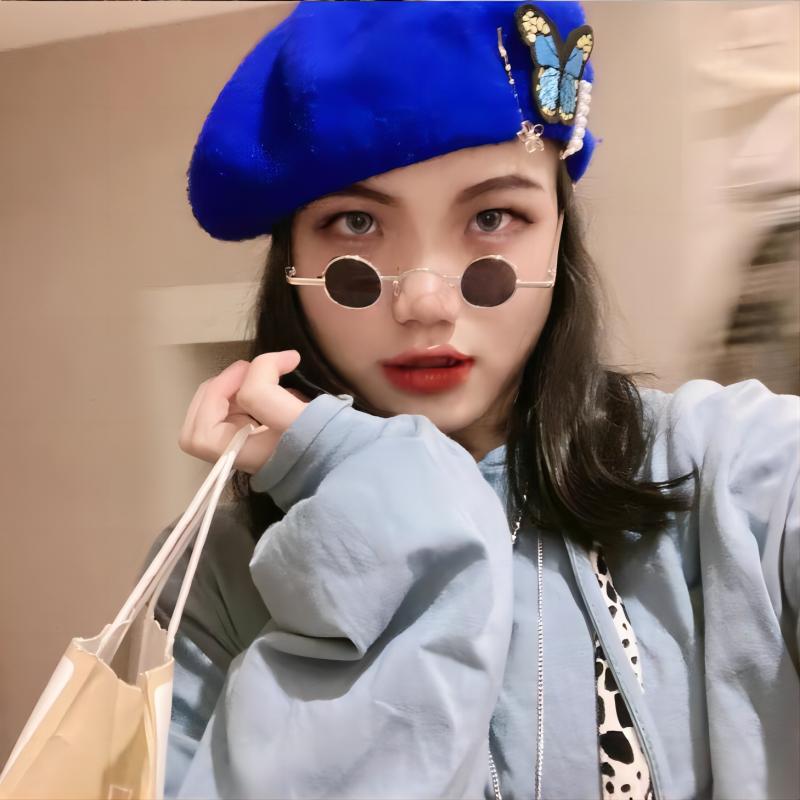 Round Punk Sunglasses With Extra Small Frames Funny Hip Hop Mini Glasses Party And Dance Accessories Women'S Trendy Streetwear