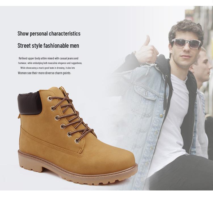 Men's High-Top Martin Boots, British Style, Plus Velvet, Large Size - Women's Retro Ankle Boots, G-3 G2