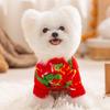 The new flower jacket can lead two feet of thin velvet to keep warm, small dog Teddy Bigbear cat sweater dog clothes