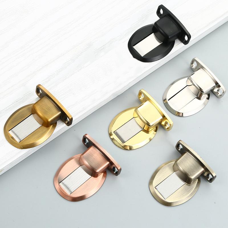 Stainless Steel Punch Free Invisible Door Stop Strong Magnetic Household Bedroom Bathroom Anti Collision Furniture Hardware