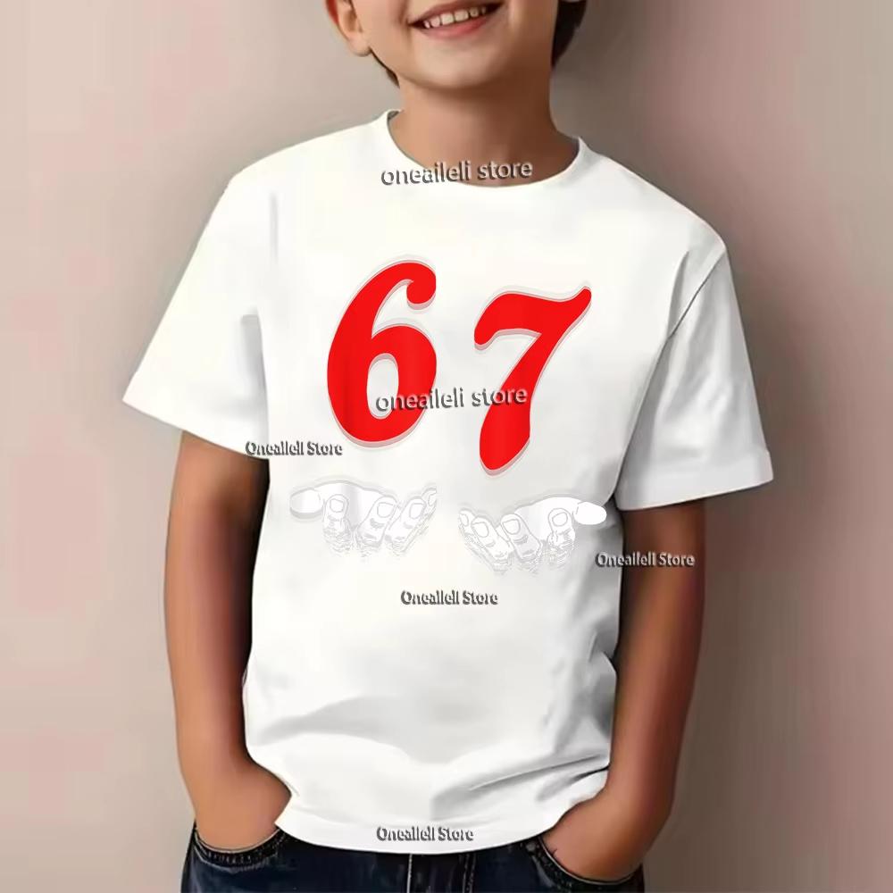 Kids 67 Themed Colorful Print TShirt Soft Cotton Fabric Breathable and Comfortable Ideal for Toddlers and Childrendf0331