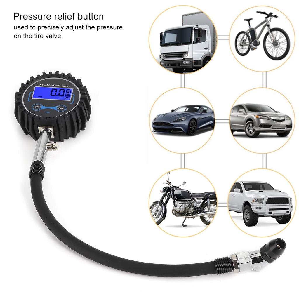Tire Pressure Gauge, Air Gauge, Tire Pressure Gauge, 200 PSI Pressure Gauge, Easy To