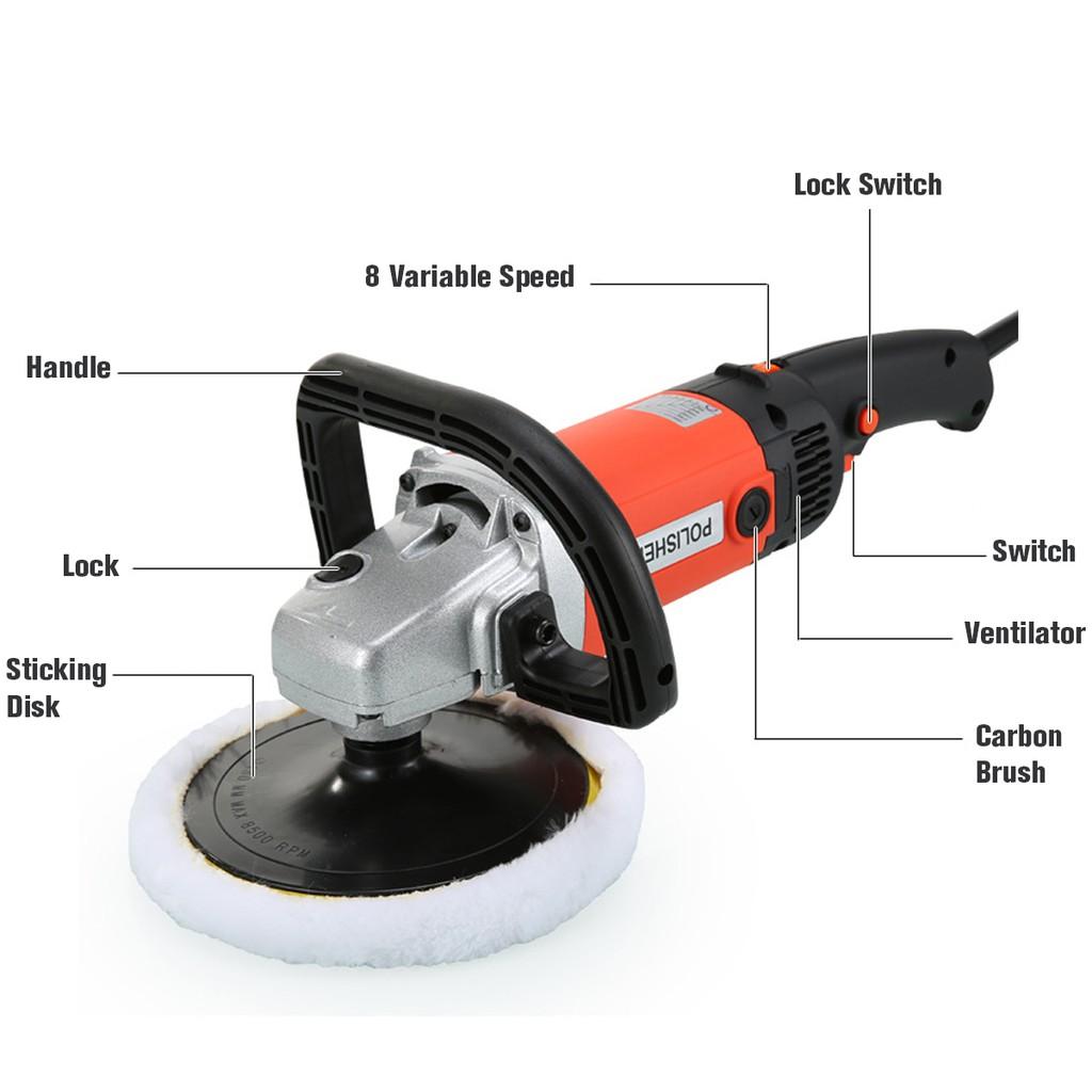 8 Speed Electric Car Polisher Sander Buffer Polishing Machine Kit 1400w 220V