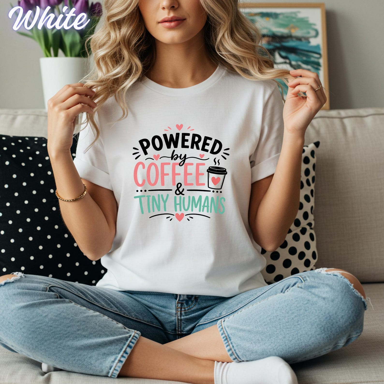 Daycare Teacher Shirt, Powered by Coffee and Tiny Humans, Preschool Teacher Gift, Funny Teacher Shirt, Childcare Worker Tee 3XL