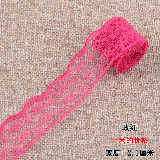 21mm woven cotton lace unilateral Handicrafts Embroidered Net trim DIY sewing curtain craft decoration   cotton trim lace ribbon