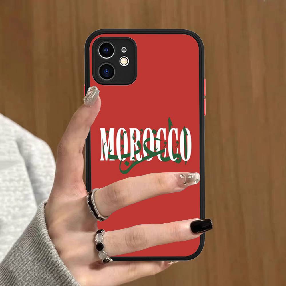 Morocco Map Flag Matte Protective Case For IPhone 16 15 14 13 12 11 Pro Max X XS MAX Protection Case