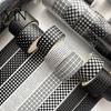 Bastelklebeband Schwarz Weiß Gitter Washi Tape, Karomuster Dekoratives Abdeckband Lässiger Stil für Kunst, DIY-Basteln, Notizbücher, Planer,