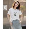 Demana Women's Loose Fit Embroidered Short Sleeve T-shirt
