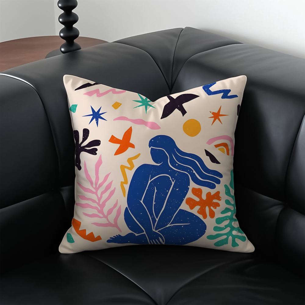 H-Henri M-Matisse Painting Art Cushion Cover Pillow Case Anti-Dustmite Invisible Zipper Silky Plush Cushion