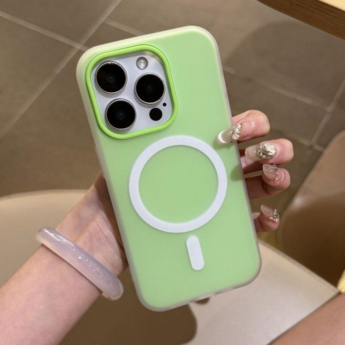 

Jelly Magnetic 2-in-1 Phone Case for Apple Phone Case Magnetic Phone Protective Case All-Inclusive Solid Color Matte Girls For iPhone 17PROMAX