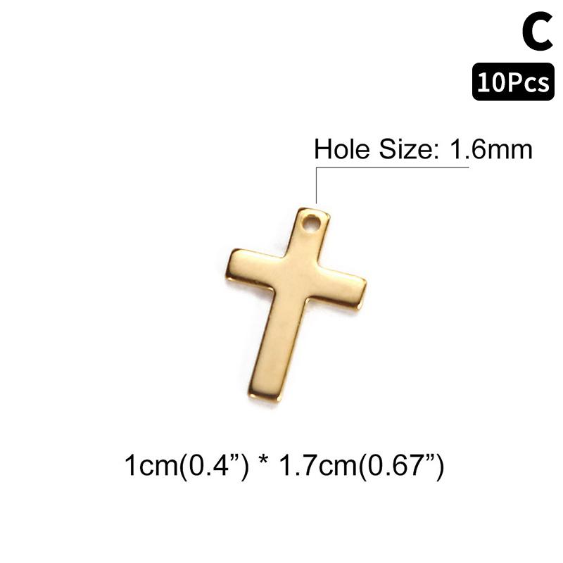10Pcs/lot Stainless Steel Cross Charms Pendant Religious Jewelry Making DIY Charms Handmade Crafts