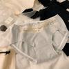 Ladies Summer Pure To Sweet Lace Edge Bow Pure Cotton Soft and Comfortable Low Waist Briefs