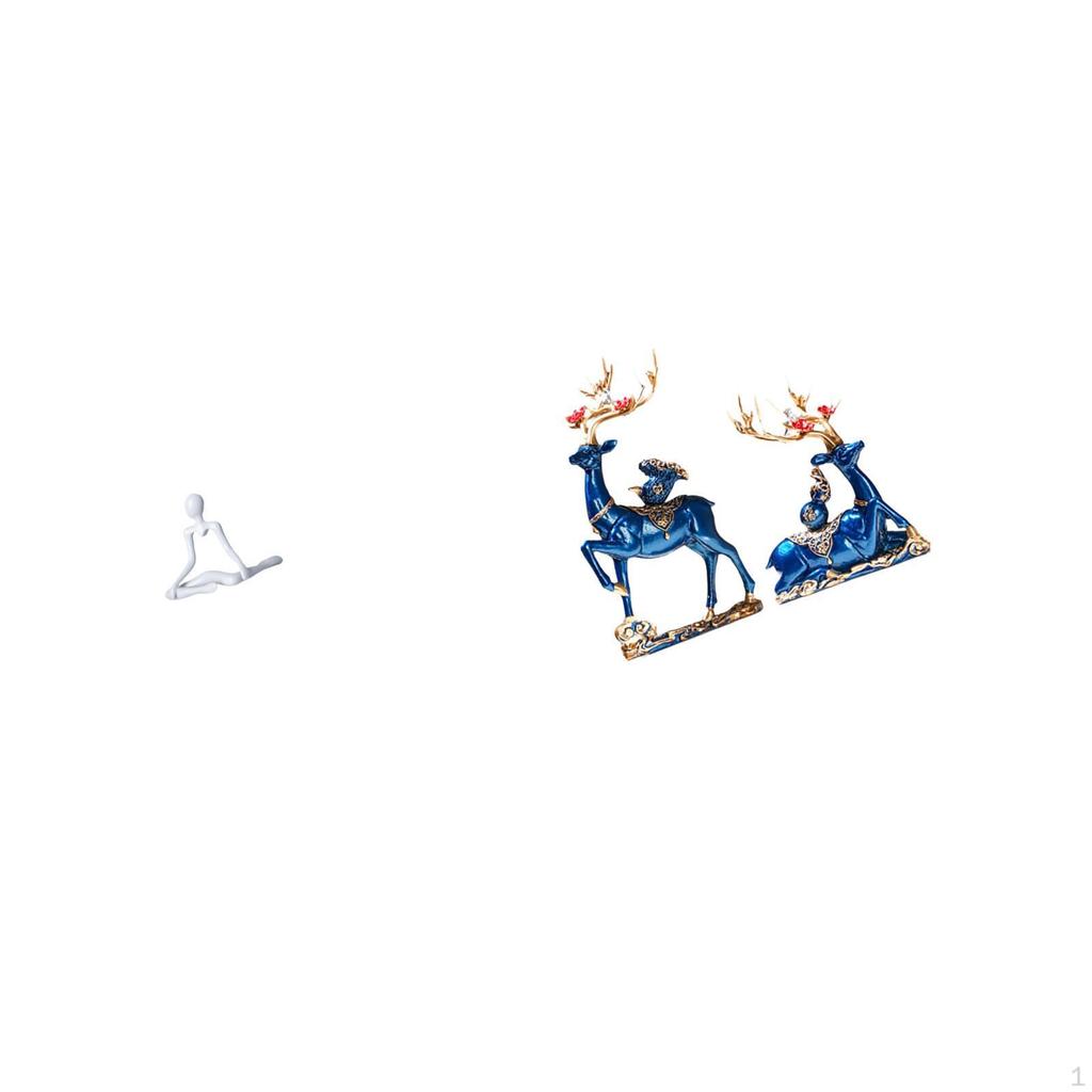 Creative Abstract Thinker Reindeer Statue Unique Decorative Figurine Resin Sculpture Ornament for