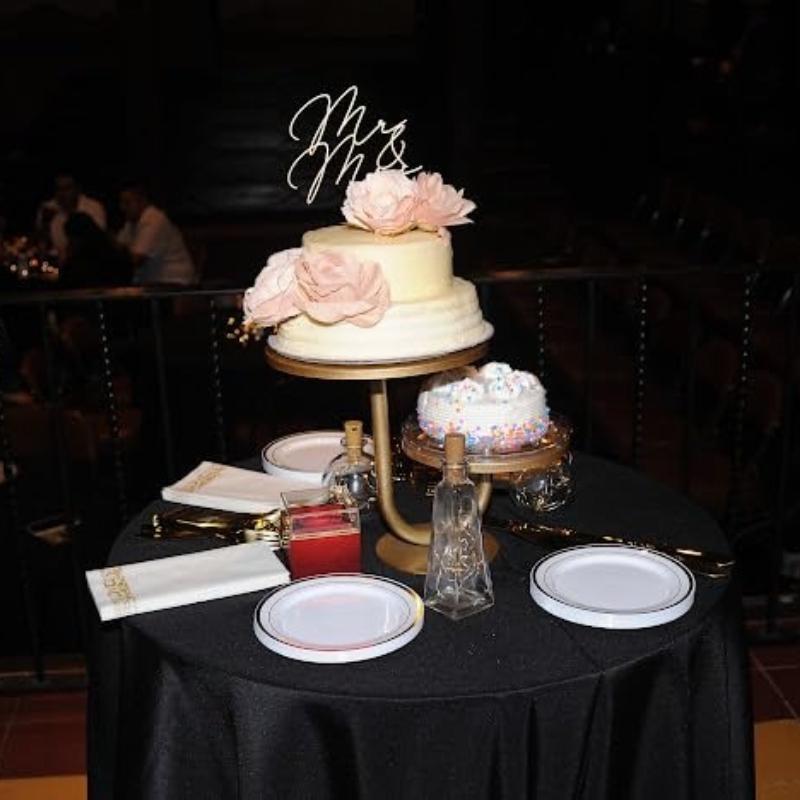 2-Tier Gold Metal Cake Stand/cupcake Stand for New Year Party, Christmas, Graduation Decoration Gift Cake Stands Hdd
