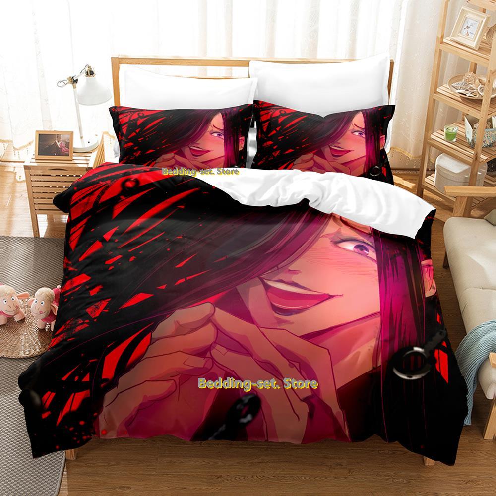 Comforter Hell'S Paradise Gabimaru & Sagiri Bedding Set Cartoon Anime Three-Piece Set Adult Kid Bedroom Three-Piece Suits Roupas De C