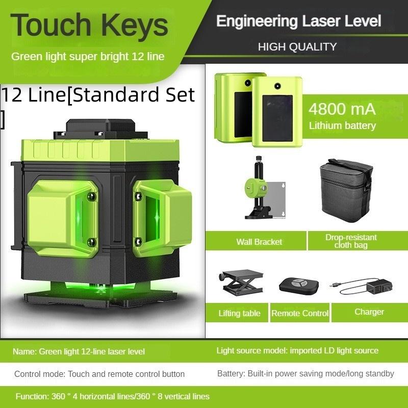 8/12/16 Line New Laser Level Portable Self Leveling Green Light Projector 360° Horizontal & Vertical Cross Lines Measure Tools