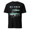 1969 Chevy C10 Pickup T-Shirt – Classic Green & White Vintage Truck Graphic Tee