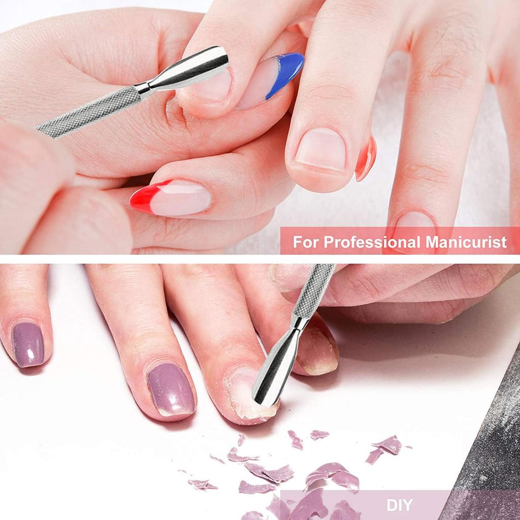 1Pcs/4Pcs Cuticle Pusher Double Sided - Sharp Edge Spoon Shaped Dual Ended Cuticle Pusher Remover Clean Manicure Pedicure