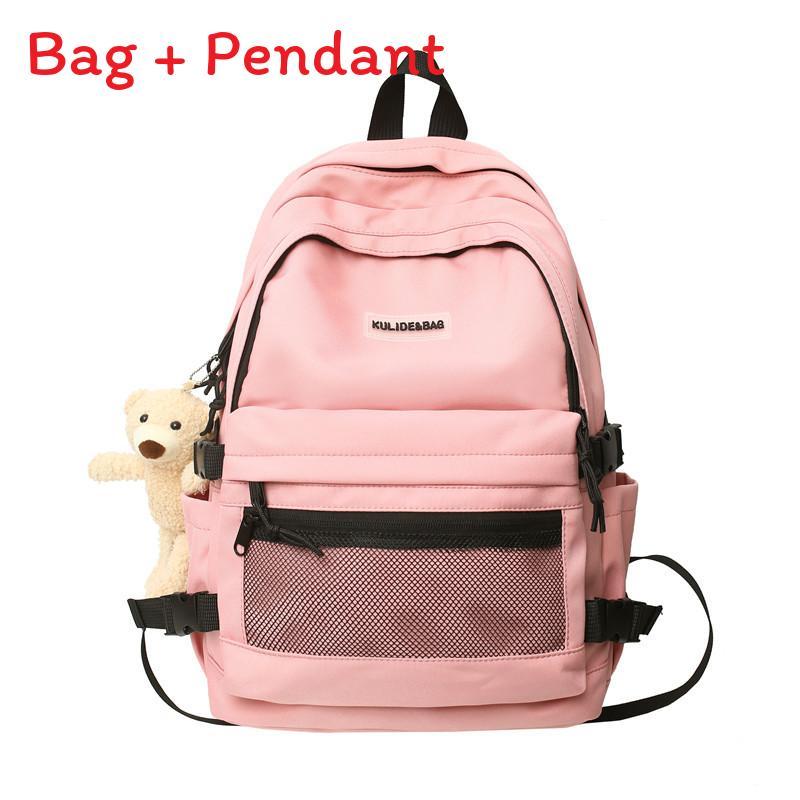 Luo Couples Backpack For Teens And Students With Durable Nylon Fabric And Casual Street Style