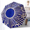 1pc Blue Sunburst Pattern Automatic Open/Close Umbrella - Compact Travel Umbrella with 8-Rib Durable Frame, Lightweight & Portable Design Z69