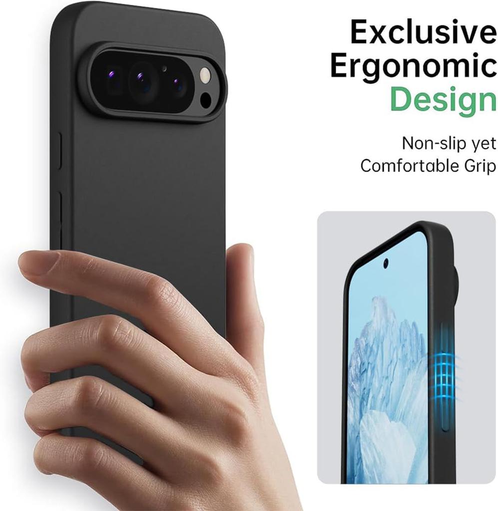 Matte Silicone Ultra Thin Soft Case for Google Pixel 10 9 Pro Xl 8 8A 6 6A 7A 7 Pro Solid Black Frosted Shockproof Back Cover