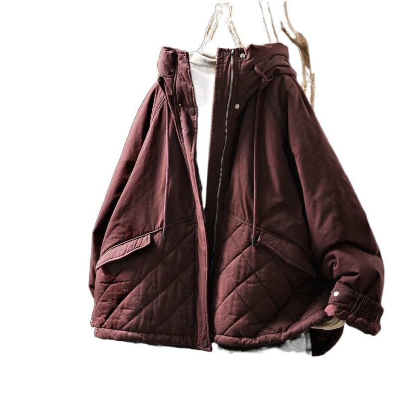 Plus Size Winter Quilted Hooded Jacket - Warm, Stylish, Loose Fit