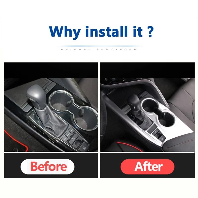 For Toyota Camry XV70 2018-    Car Interior Decoration Stickers Center Console Gear Shift Box Panel Frame Cover Trim
