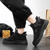 Men Leather Casual Shoes Spring Breathable Comfortable Thickness Sport Shoes Student High Top Skateboard Shoe Ankle Boot