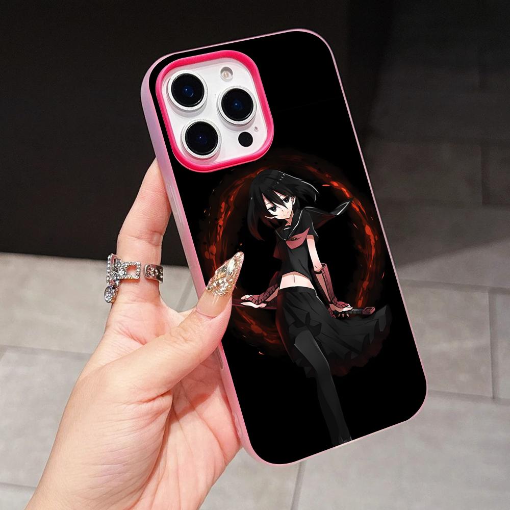 Akame Kurome Jelly Double layer Rose Red Mobile Phone Case for iPhone 17 16 15 14 13 12 11 Air Pro Max Plus Protective
