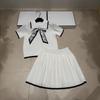 Polka Dot Silk Scarf & Embroidered Knitwear Skirt Set - Summer 2026