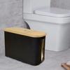 Sanitary Paper Storage Basket with Bamboo Lid with Handle Tissue Roll Storage Basket Toilet Paper Holder Bathroom Organizer