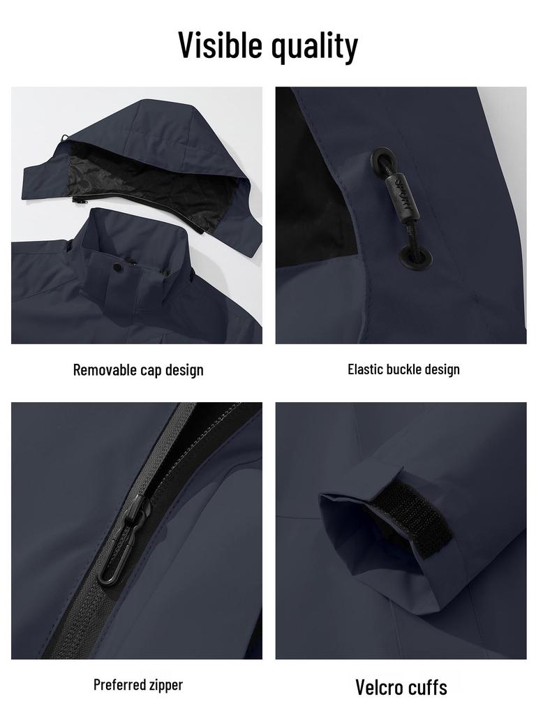 3-in-1 Men's Assault Jacket: New 2025 Autumn/Winter Outdoor Windproof, Waterproof Hooded Workwear