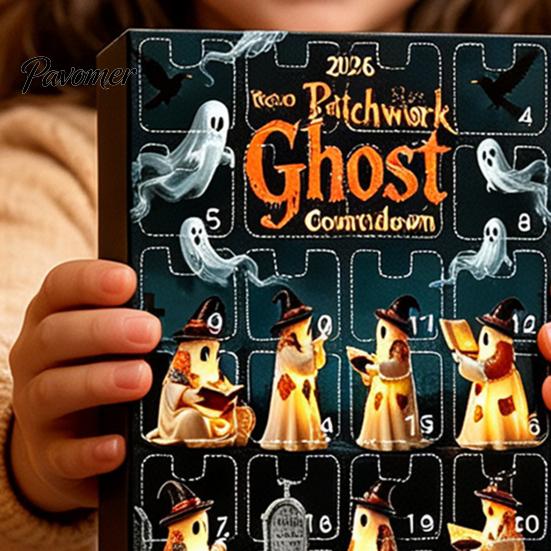 Halloween Trick or Treat Gifts Advent Calendar 2026, 24 Day Countdown Box with Retro Style Ghost Figures Mini Figures, Collectible Toy Set for