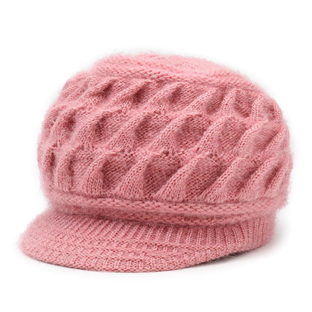 Middle-aged and Elderly Women's Winter Hats Thickened Winter Ear Protectors Fleece Fashion Warm Wool Hats Knitted