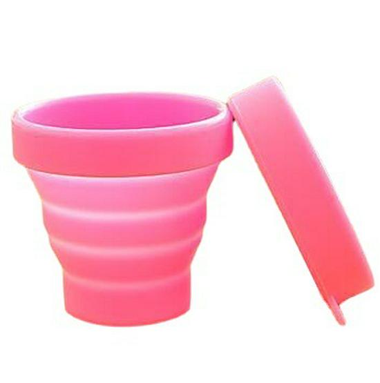 High-Temperature Resistant Silicone Folding Cup with Lid - Candy Color, Portable for Travel and Sports