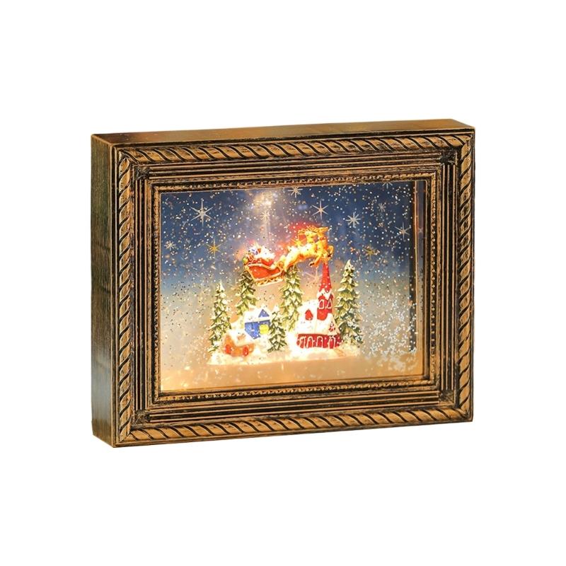 Festival Memory Showcases Combining Rotating Snow Effect Battery Power Melodies Player And Shatterproof Frame Structure