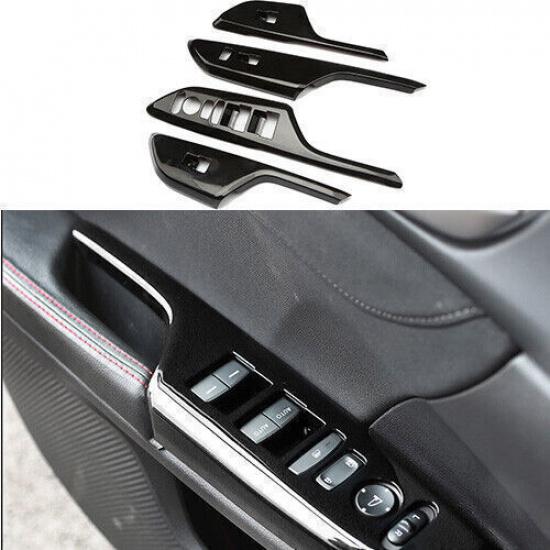 ABS Trim Frame For 2016 2017-2020 Honda Civic 10th Window Lock Lift Panel Black