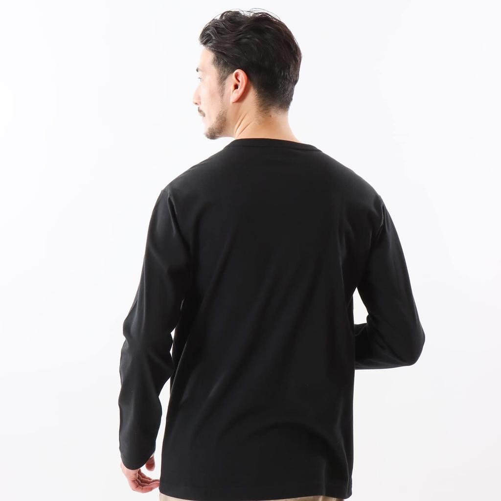 Champion Long Sleeve Size Crew Embroidered Men's T-Shirt, Basic, Black, M, 100% Cotton, Neck, Logo, C8-X408