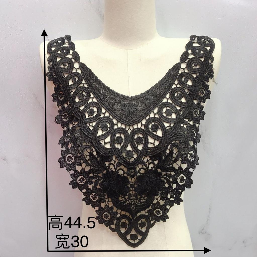 Versatile Lace Black Collar Embroidered Polyester Light Silk Hollow Decorative Corsage DIY AccessoriesApparel Sewing Supplies