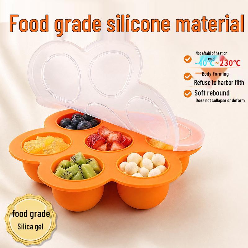 Baby Food Silicone Freezer Tray with Lid - High-Temperature Resistant, Sealed Compartment Mold