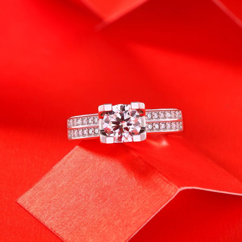 Tancise Classic 925 Sterling Silver  Moissanite Ring Ladies Jewelry Wedding Promise Party Gift