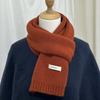 Cold-proof Knitting Wool Scarf Solid Color Winter Warmer Scarf Long Thickened Neckscarf  Winter