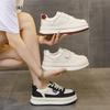 Stepping on shit little white shoes women's 2025 new spring leather surface naked eye thick sole student casual sports shoes board shoes