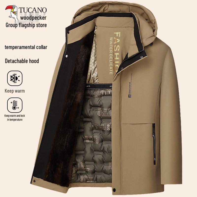 Men's Winter Cotton Padded Jacket for Middle-aged & Elderly - Warm Grandpa Coat