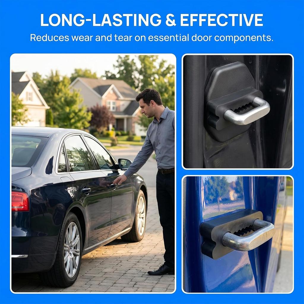 12 Pcs Car Door Latch Cover, Non-Slip Silicone Car Door Lock Protective Cover for Noise Reduction, Anti-Collision Shock Absorber Pads for Universal